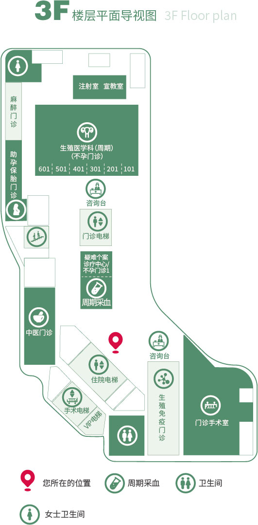 四川锦欣西囡妇女儿童医院(毕昇院区)三楼平面图
