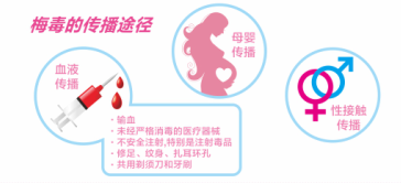 梅毒是主要通过性行为传播、血液传播和母婴传播。