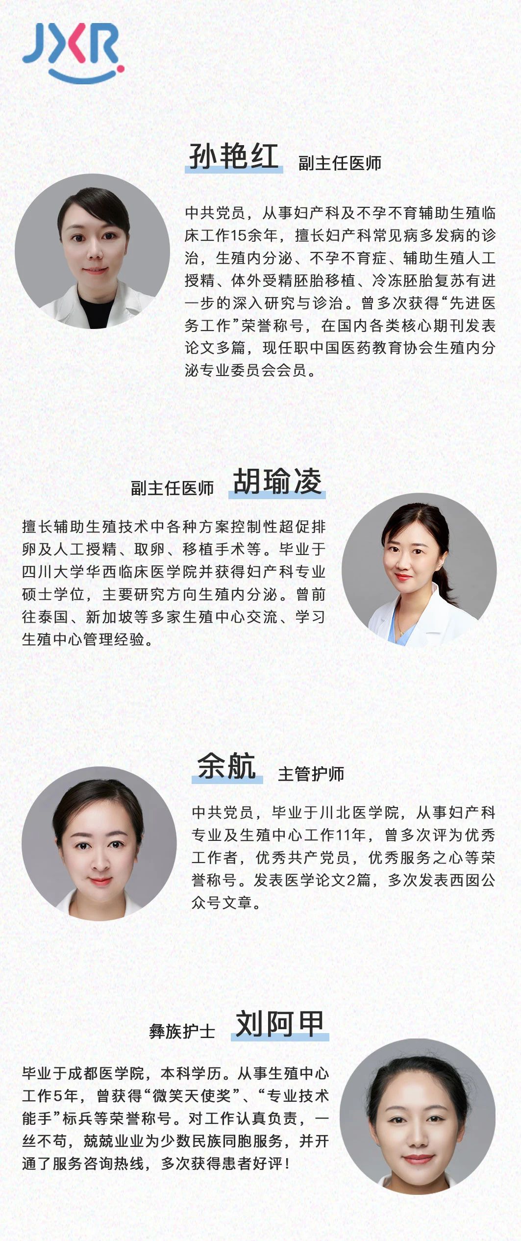 孙艳红-副主任医师、胡瑜凌-副主任医师、刘阿甲-彝族护士