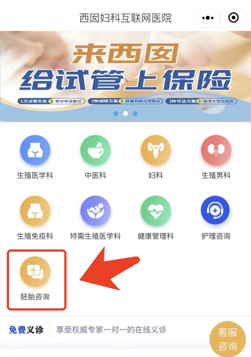 在互联网医院中选择胚胎咨询