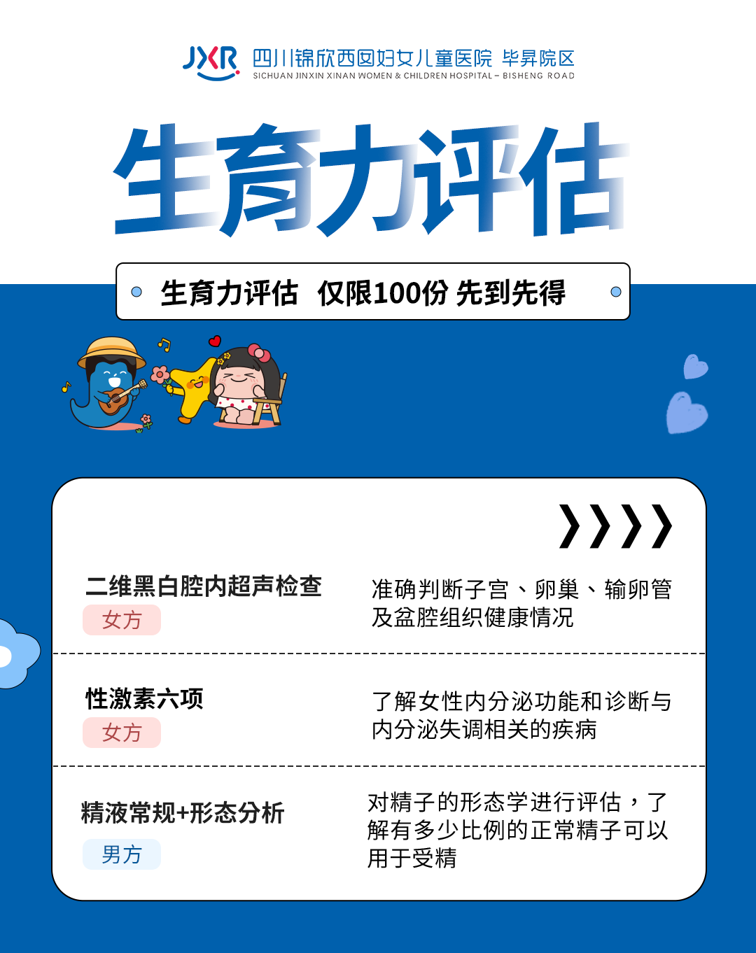 点击报名参与「免费夫妇双方生育力评估」 