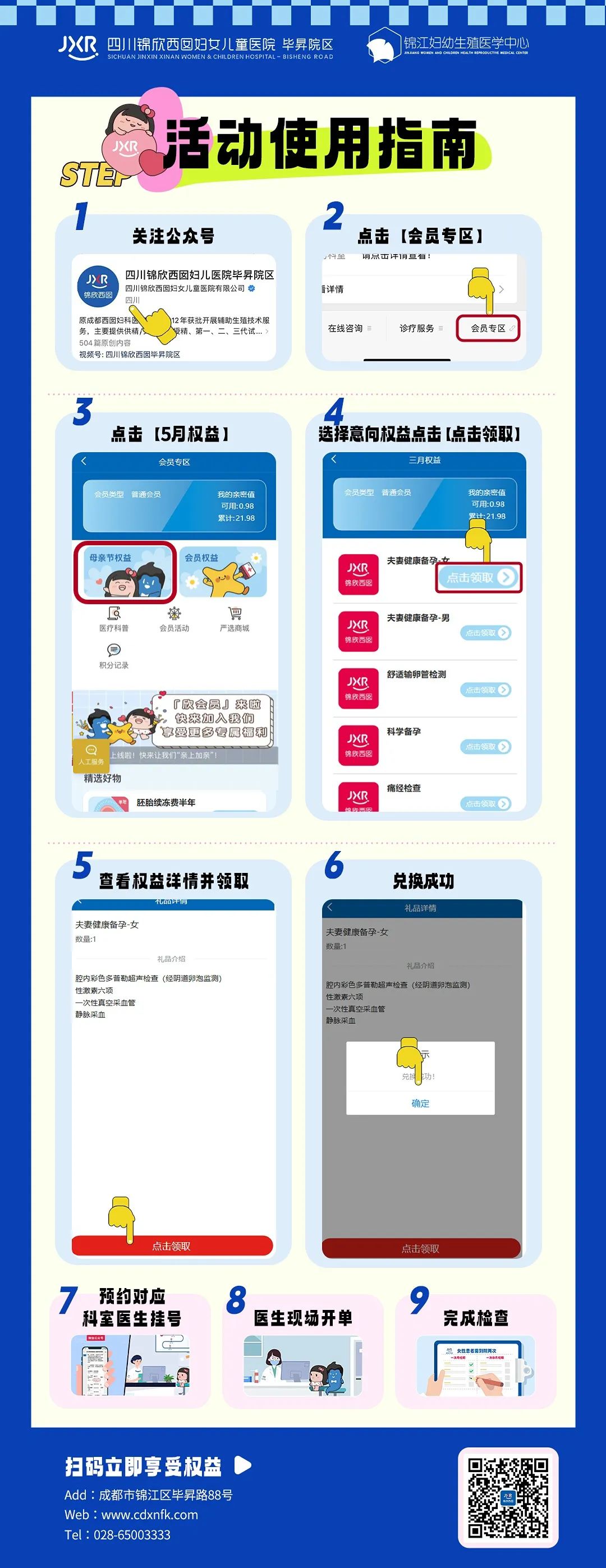 领取权益方式：